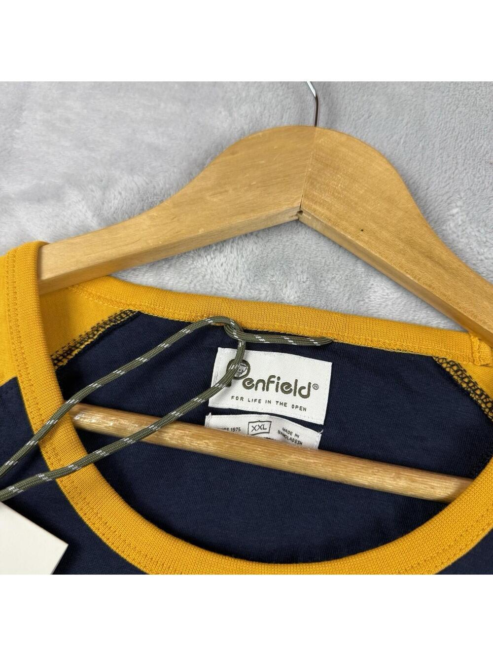NWT Penfield Raglan Long Sleeve Tee Navy Yellow Men XXL Outdoor Casual gorpcore - Picture 3 of 10